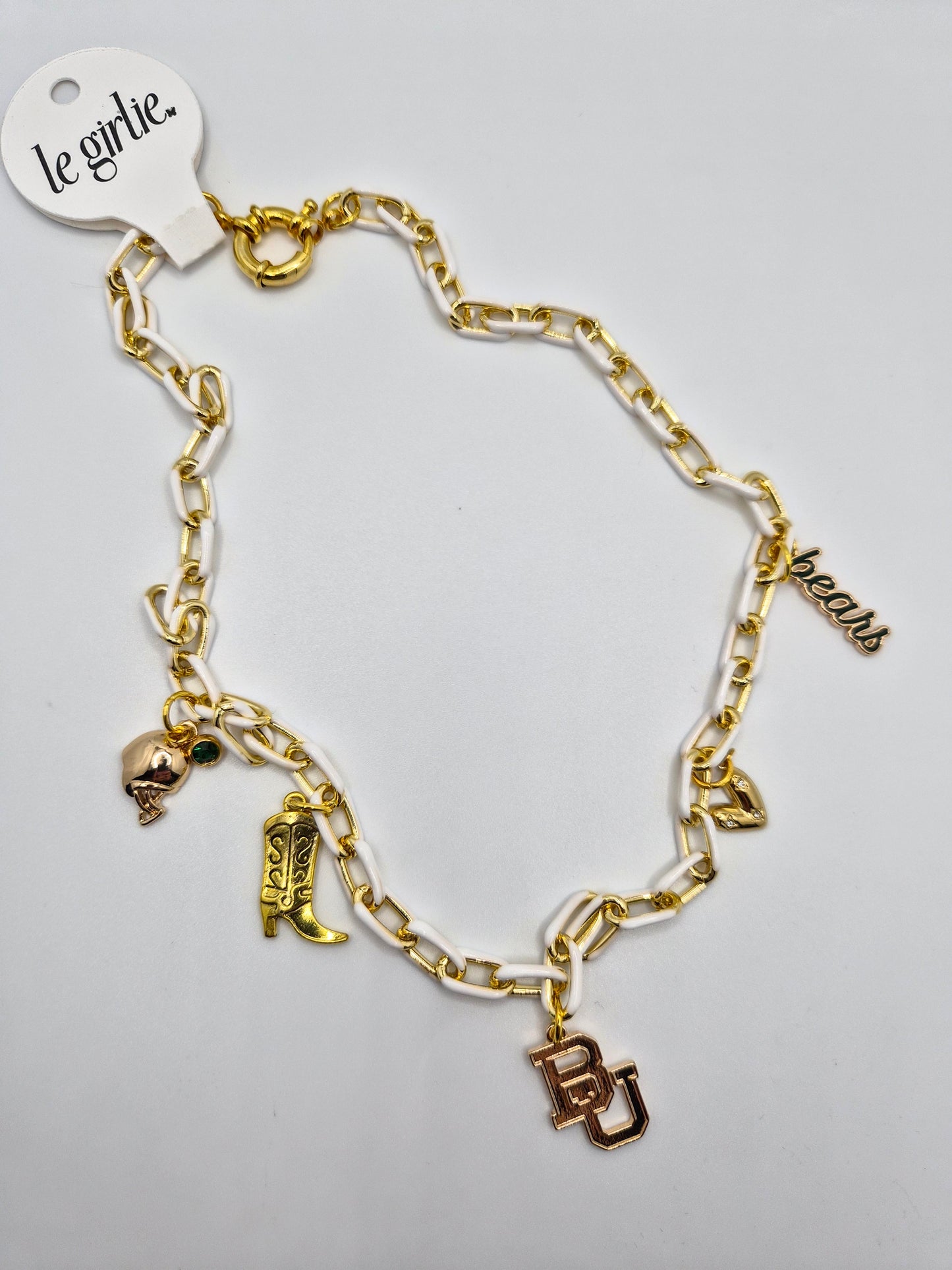 BU Football Charm Necklace
