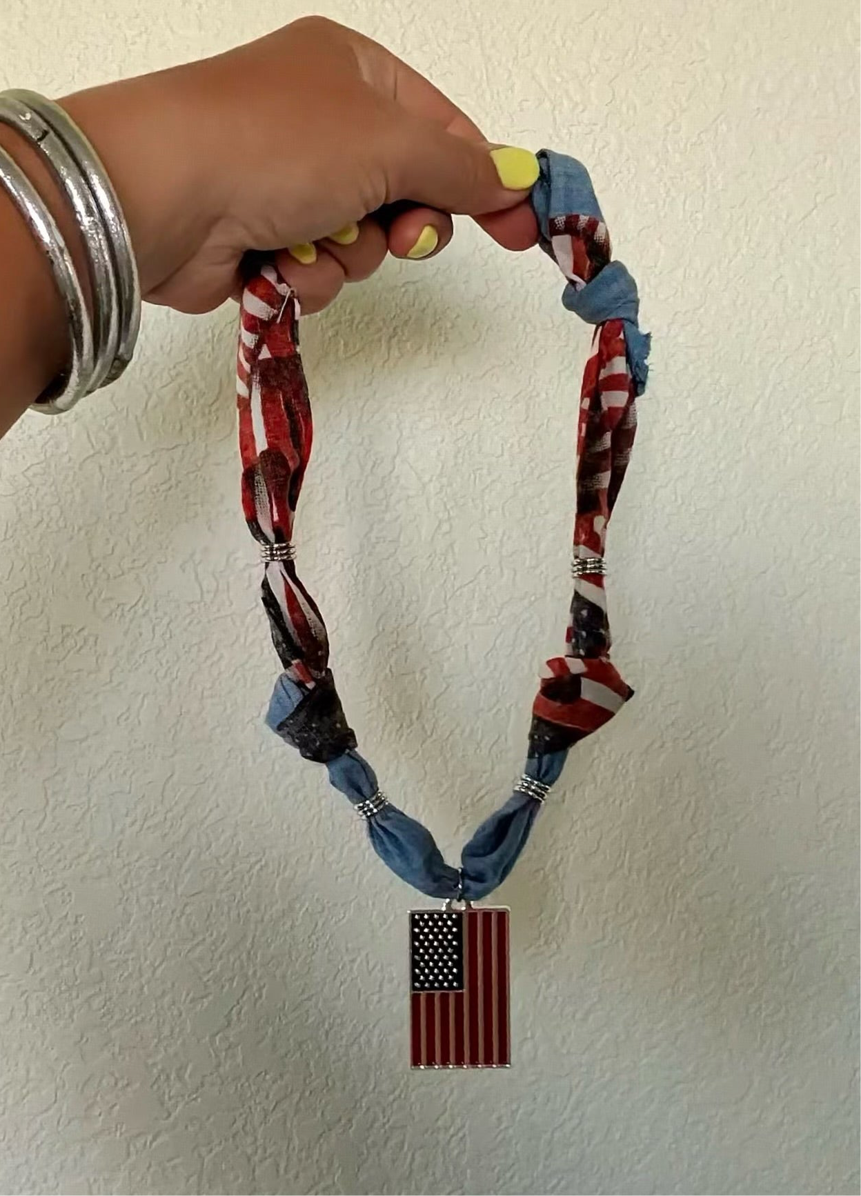 Americana 4th of July Bandana Necklace