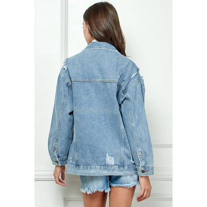 Custom Distressed Patched Denim Jacket