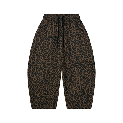 Leopard Barrel Leg Sweatpants