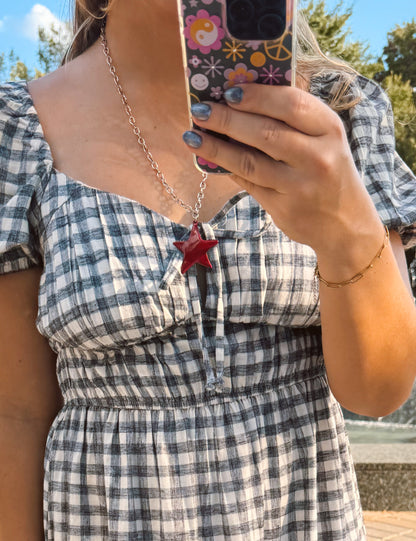 Red Star Pendant Necklace