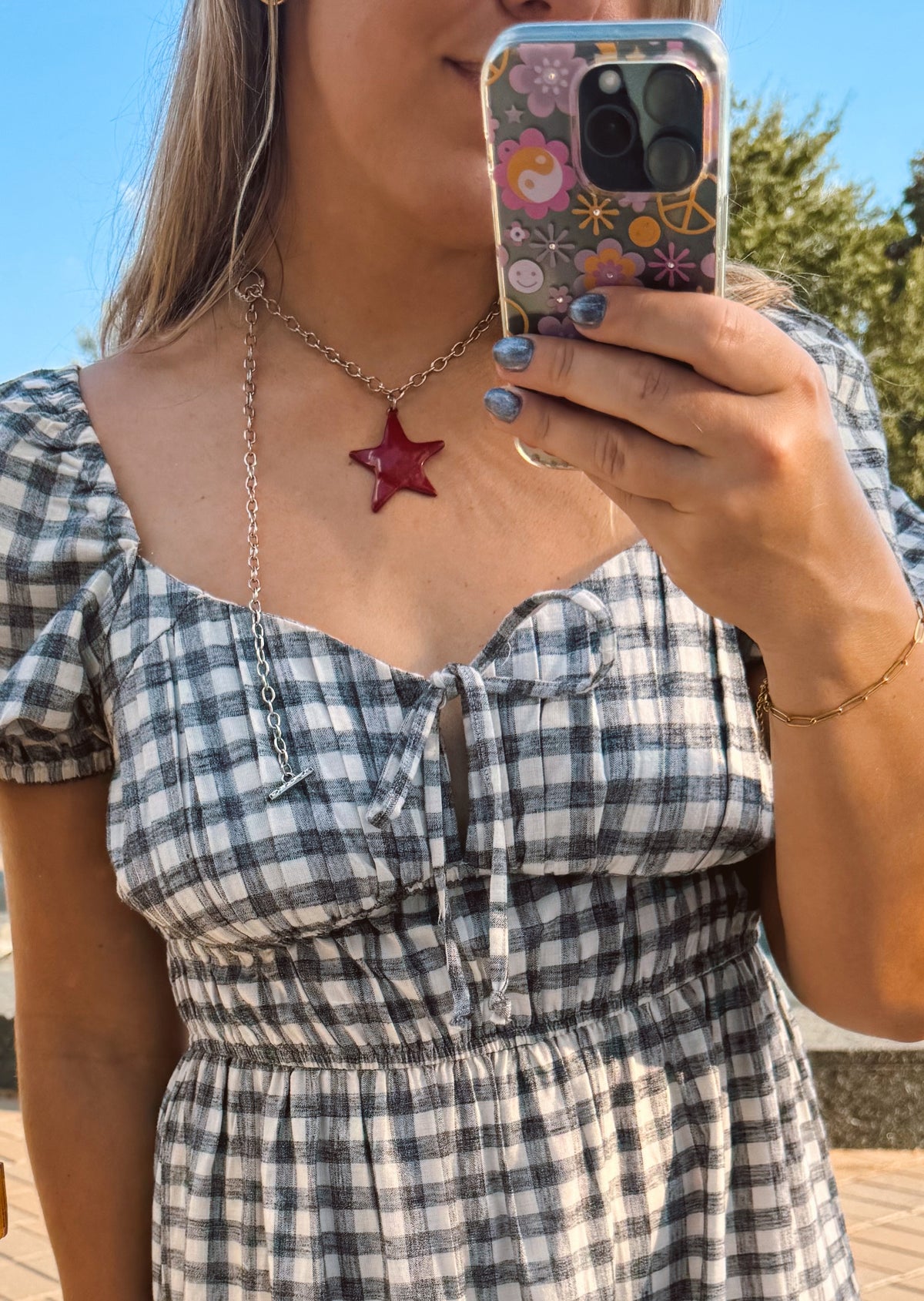 Red Star Pendant Necklace