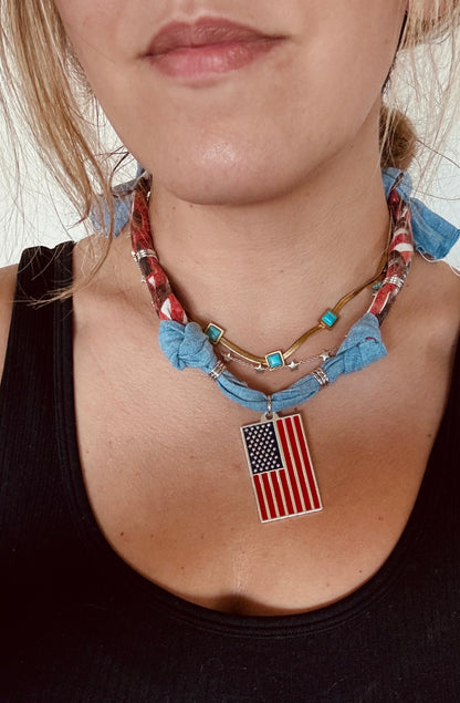 USA Fabric Necklace