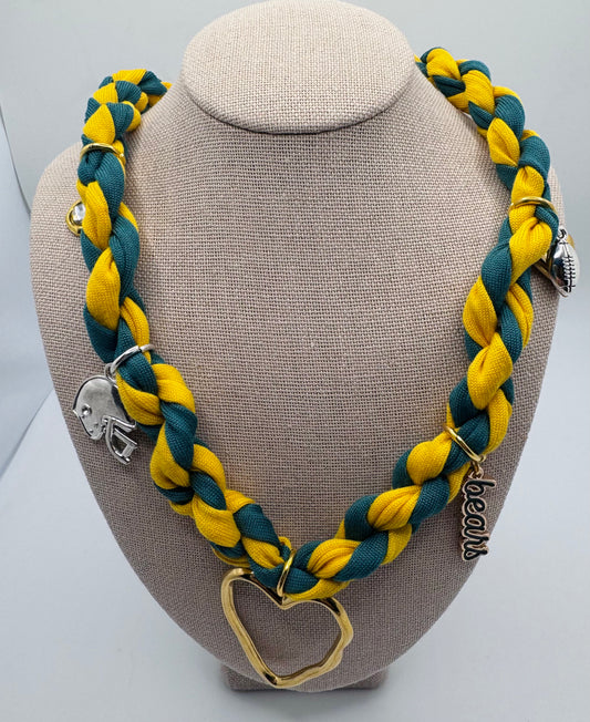 Custom Baylor Football Fabric Charm Necklace