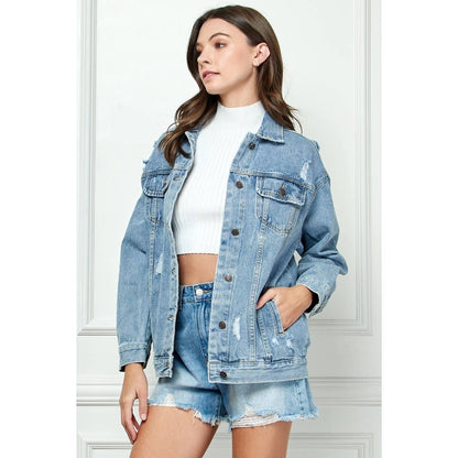 Custom Distressed Patched Denim Jacket