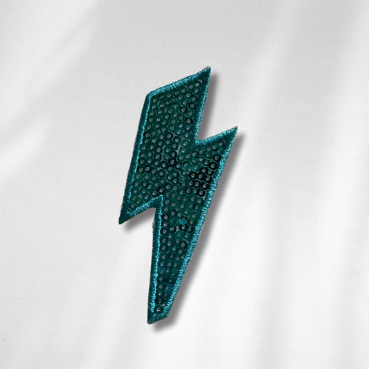 Medium Blue Sequin Lightning Bolt