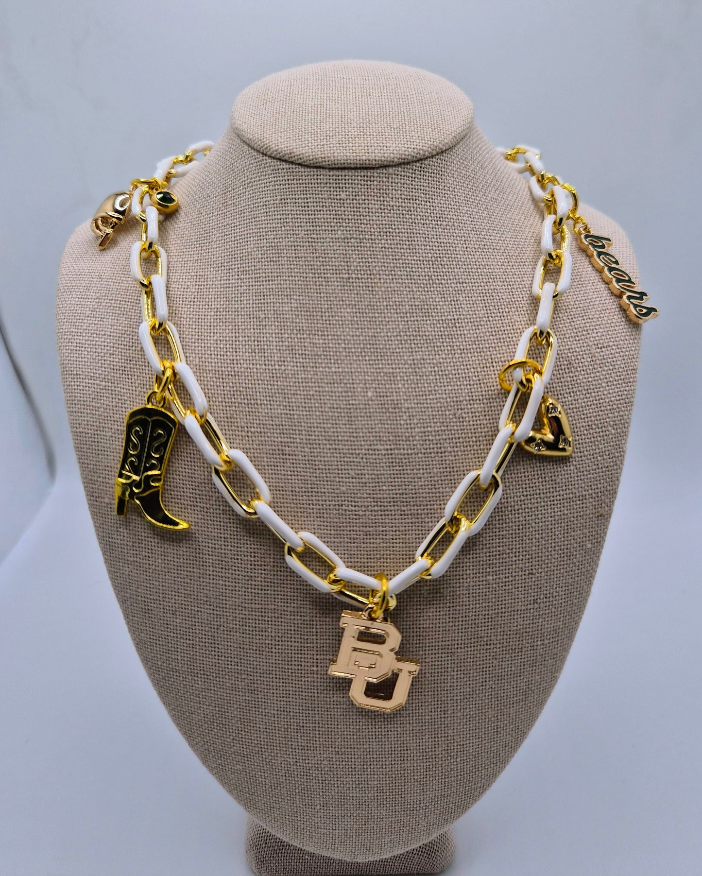 BU Football Charm Necklace