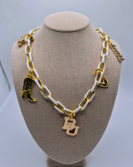 BU Football Charm Necklace