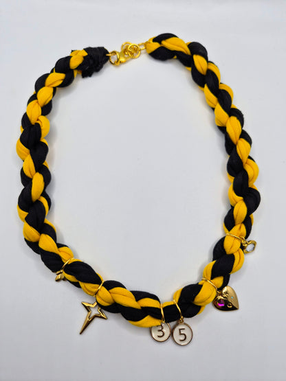 Custom Game Day Fabric Twist Charm Necklace