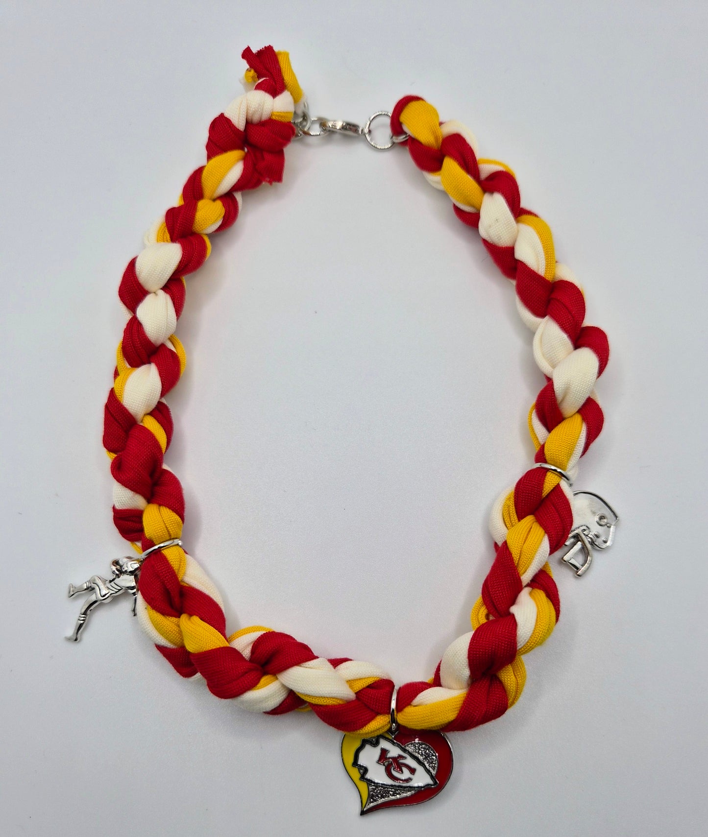 Kansas City Football Fabric Charm Necklace