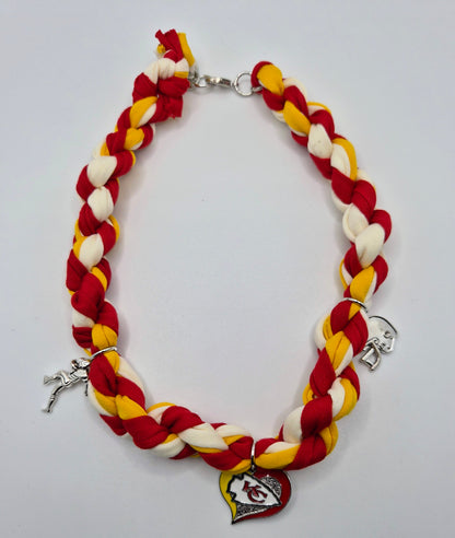Kansas City Football Fabric Charm Necklace