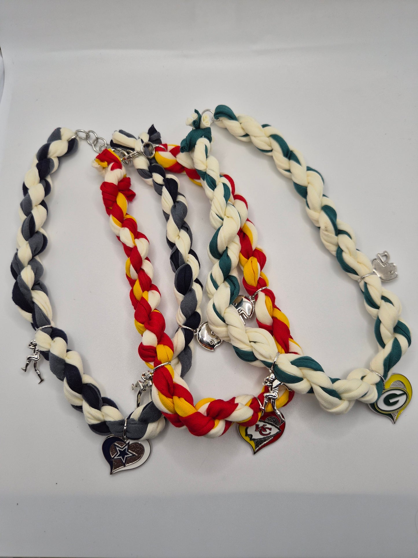 Kansas City Football Fabric Charm Necklace