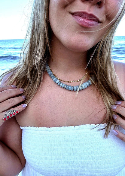 Aquamarine Beaded Necklace