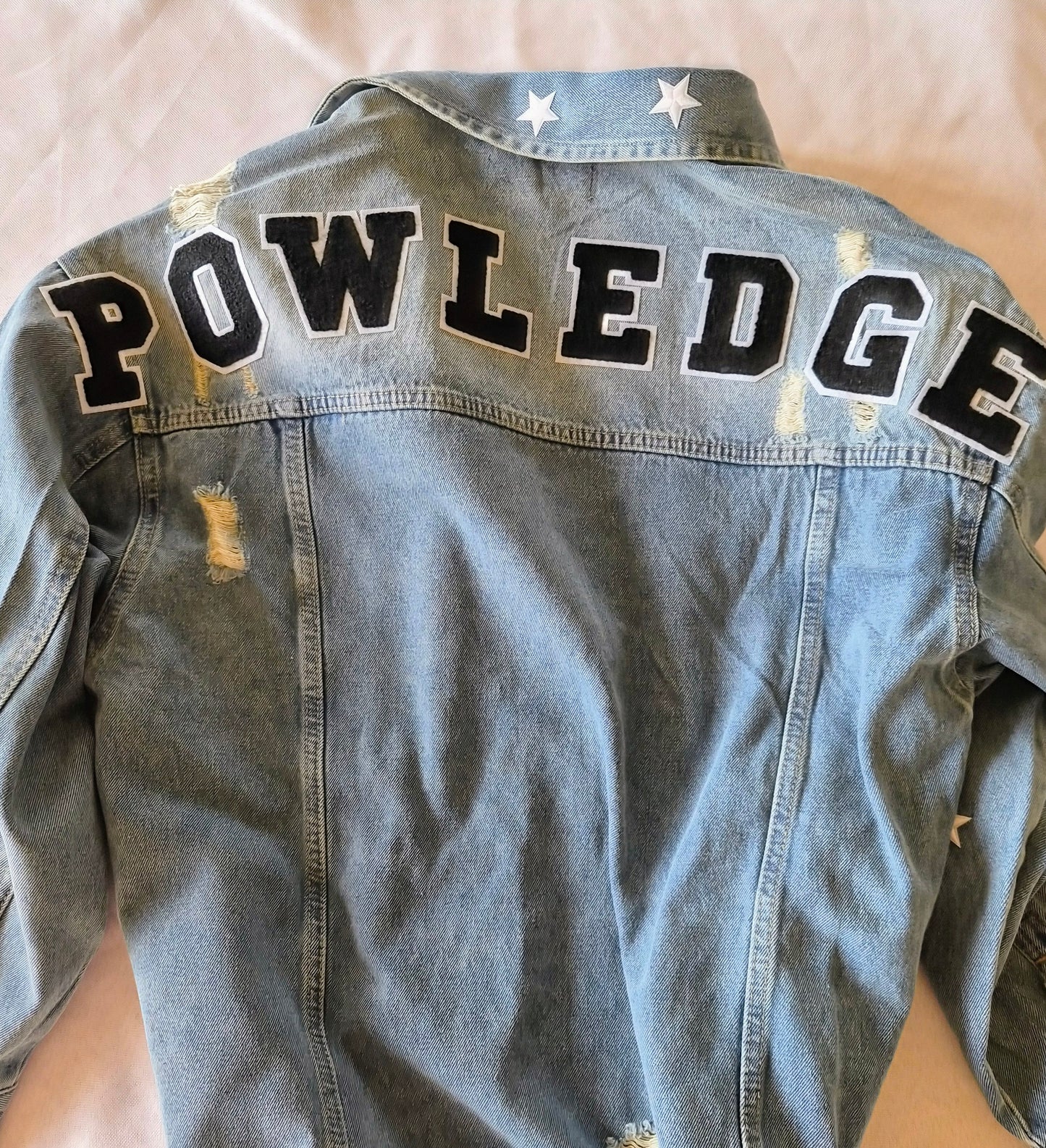 Custom Distressed Patched Denim Jacket